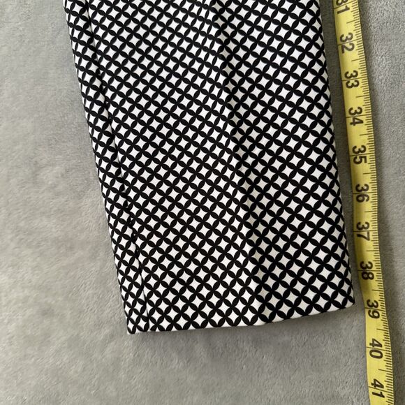 Women's Geometric Print Office Pants Stretch Black White Pockets Formal Size 6 - Picture 16 of 16